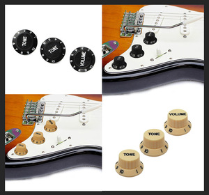 Ensemble de boutons de guitare électrique chromés, 1 volume, 2 tons, style <span class=keywords><strong>Stratocaster</strong></span>, pièces de guitare électrique - Product Image 4