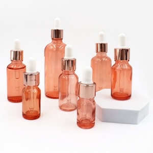 Flacon d'huile capillaire rose de 10 ml, 30 ml, 1 oz pour sérum, flacon compte-gouttes en verre de qualité supérieure pour sérum d'huile essentielle pour les soins de la peau - Product Image 3