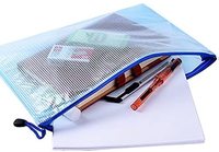 Pochette à fermeture éclair en pvc imperméable au format de lettre A4, enveloppe à grille, dossier de fichiers, sac de documents en maille transparente