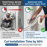 Bande d'angle métallique flexible avec bandes d'acier galvanisé pour la protection des angles de cloisons sèches |   Ruban de finition mural professionnel