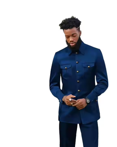 Blazer da <span class=keywords><strong>uomo</strong></span> <span class=keywords><strong>blu</strong></span> <span class=keywords><strong>scuro</strong></span> <span class=keywords><strong>completo</strong></span> formale Slim Fit e set di pantaloni da <span class=keywords><strong>uomo</strong></span> taglie forti eleganti completi da <span class=keywords><strong>uomo</strong></span> 2 pezzi - Product Image 1
