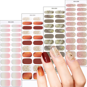 Manicura rápida de calidad de salón, sin HEMA, envolturas de uñas de Gel sin hornear, degradado <span class=keywords><strong>rosa</strong></span>, Otoño Invierno, sin lámpara UV, pegatinas de uñas de Gel gratis - Product Image 4