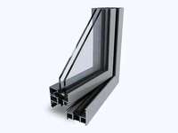 Ventana Abatible de Aluminio con Rotura de Puente Térmico, Doble Acristalamiento, Vidrio Templado, para Proyectos de Construcción