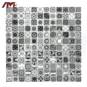 Salle de bain moderne auto-adhésif bricolage gris cristal verre mosaïque carreaux mur - Product Image 4
