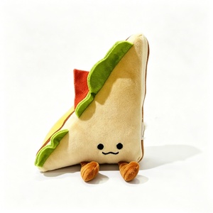 Almohada de peluche con forma de sándwich y cara, adorable peluche de sándwich antropomórfico, muñeco de peluche de sándwich Chibi - Product Image 2