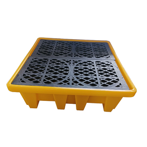 Palettes Euro en plastique anti-déversement d'huile Palette de confinement des déversements en plastique détachable de grande taille 1300*1300mm 4 tambours Palette de déversement Ibc - Product Image 3