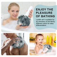 Luffa de douche personnalisé boule éponge de bain Scub accessoires de bain pouf en maille exfoliante épurateur de corps à bulles Loofas bouffée de lavage