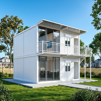 Maison Conteneur Modulaire Préfabriquée Contemporaine Anti-Ouragan avec 3 Chambres, Extensible, Détachable, Salle de Sport, Sous-sol et Escalier