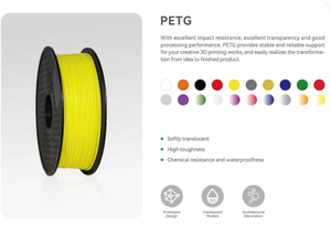 Filament PETG 3D JF résistant aux chocs et à la rupture, consommables pour imprimante 3D, 1KG, 30 couleurs, 99% compatible FDM, diamètre 1.75mm, haute température - Product Image 5