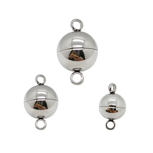 स्टेनलेस स्टील मजबूत गेंद चुंबकीय क्लैंप, कोई फीका सोना/चांदी टोन नेकलेस/ब्रेसलेट चुंबकीय क्लैंप - Product Image 2