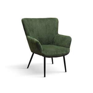 Fauteuil Tweety Bird en velours vert avec base en métal pour salon intérieur - Product Image 1
