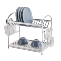 Étagère à vaisselle de cuisine moderne minimaliste multifonctionnelle en aluminium avec égouttoir pour le rangement des bols et des assiettes