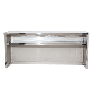 Mostrador de barra de Metal moderno, espejo dorado, diseño Rectangular, tapa de cristal <span class=keywords><strong>para</strong></span> bodas, eventos al aire libre, recepción <span class=keywords><strong>en</strong></span> casa, sala de estar - Product Image 4