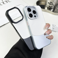 Étui de téléphone en cuir flanelle mince de haute qualité, résistant aux chocs, en PC rigide, pour iPhone 16 15 14 Pro Max, avec cadre de protection pour objectifs métalliques