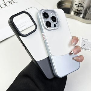 Hoge kwaliteit slanke flanel lederen harde PC schokbestendige telefoonhoes voor iPhone 16 15 14 Pro Max metalen lensranden beschermhoes - Product Image 5