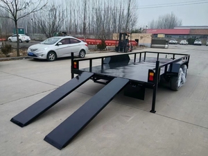 OEM ODM Heavy Duty Car Carrying Trailers Braked Flat <b>Top</b> Trailers 3500KG <b>Load</b> Trailers with Ladder - Product Image 2