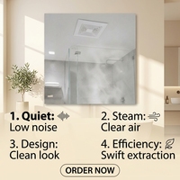 Ventilateur de cuisine carré de 10 pouces, ventilateur d'évacuation mural à faible bruit OEM avec connecteur de conduit, usage domestique, alimenté par courant alternatif