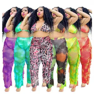 MD-2023 new032719 Fashion Sexy 2023 new21 Plus Size Women Clothing Fat Lady Ruffles Bikini Set Beachwear Women 2 piece Swimsuit