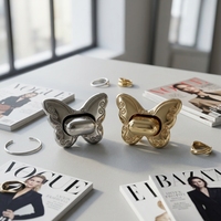 Boucles Papillon Réglables en Alliage de Zinc Sans Nickel de Qualité Personnalisée pour Vêtements, Chaussures et Sacs, avec Décoration Plaquée