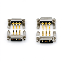 Konektor D-SUB 3W3 3V3 Male Female Sudut Kanan PCB Mount Arus Tinggi Daya Soket D-Sub dengan Braket Emas Padat