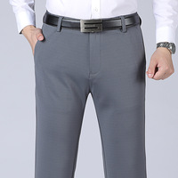 Pantalons habillés pour homme, coupe droite, classique, automne et hiver, taille extensible, pour le travail, décontracté