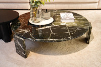 Table d'appoint ronde de luxe en marbre naturel avec plateau en marbre pour salon et chambre à coucher, ensemble de tables basses en marbre