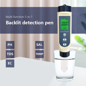 Pengukur PH 5-in-1 EC/TDS/pengukur garam/Temp penguji kualitas air untuk kolam renang dan akuakultur - Product Image 1