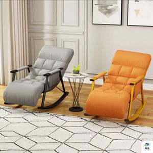 Fauteuil à bascule pour adulte, fauteuil inclinable avec structure métallique et rembourrage en mousse, chaise de balcon, chaise de détente à domicile, canapé simple - Product Image 1