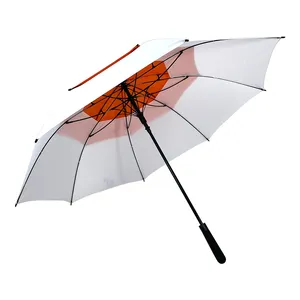 Ovida Custom Logo Automatisch offen Große Farbe passend Double Layer Canopy Großhandel Golf Umbrella Promotional