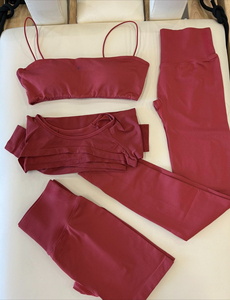 LVD127 2025 Nuevo Conjunto Deportivo para Mujer, Ropa <span class=keywords><strong>de</strong></span> Gimnasio, Conjunto <span class=keywords><strong>de</strong></span> Yoga sin Costuras <span class=keywords><strong>de</strong></span> Alta Elasticidad, Sujetador Deportivo con Tirantes, Pantalones Cortos con Efecto Scrunch, Top Corto - Product Image 6