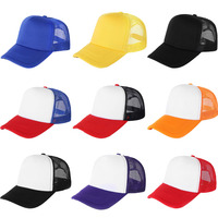 Casquette de baseball à 5 panneaux avec logo personnalisé de haute qualité Chapeaux de camionneur en mousse éponge brodée