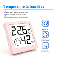 Termometer Higrometer Digital Mini LCD untuk Dalam Ruangan dengan Indikator Kenyamanan, Bertenaga Baterai untuk Penggunaan di Rumah dan Dapur