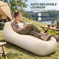 Fauteuil de relaxation américain gonflable automatique monobloc avec rangement, canapé paresseux floqué, direct usine pour camping, piscine, plage, jardin et extérieur