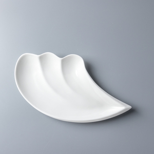 Ensemble d'assiettes de table, en forme de feuilles, personnalisées de 9 à 15 pouces, en céramique multicolore, pour restaurant, pièces