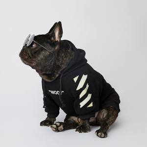 Sudadera con capucha para perro, traje de moda para mascota, Negro, Rosa, blanco, ropa para gatos, abrigos - Product Image 2