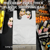Sac de courses en plastique PE à prix abordable avec impression, épaissi pour l'alimentation et les supermarchés