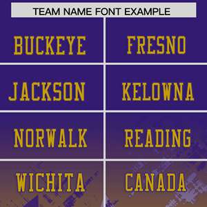 Maillot de football américain personnalisé violet et or vieilli avec dégradé étoilé - Product Image 3