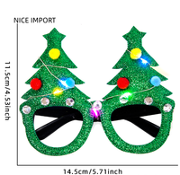 Lunettes LED de Noël style sapin de Noël très populaires pour enfants et adultes, décoration de fête, monture de lunettes de Noël