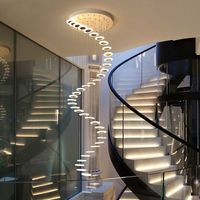 CBMMart Escalier droit moderne avec marches en bois et main courante pour villa