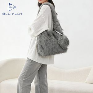New Korean Fashion High Quality Fluffy Custom Tote <strong>Bag</strong> Handbag Furry Plush Women Purses Winter Soft Fur Shoulder <strong>Bag</strong> for Women - Product Image 5