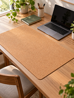 Tapis de bureau en liège pour joueurs, configuration PC, tapis de table naturel antidérapant, imperméable, grand tapis de souris pour salle de jeu