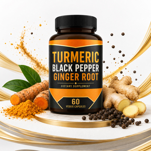 Nouvelles capsules de curcuma biologique, de gingembre et de poivre noir 1000 mg - Soutien antioxydant, métabolisme articulaire, santé, 60 capsules pour adultes - Product Image 2