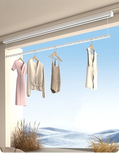 Multi size customization balcony <b>indoor</b> invisible Single pole remote control lifting small balcony electric drying rack - Product Image 2