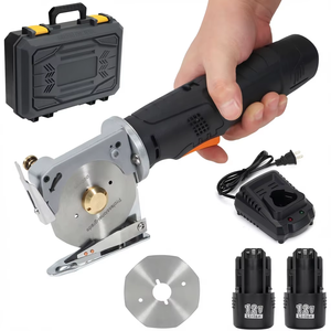 VLOXO Tijera Eléctrica Inalámbrica de 12V para Cartón, Cortador de Cuchilla Redonda de 90mm, Máquina Recortadora de Láminas de Embalaje de 25mm, Modelo 6090 - Product Image 1