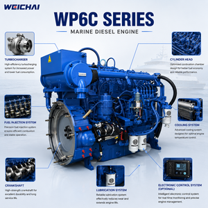 Moteur marin Weichai WP6C Série 6 cylindres <span class=keywords><strong>4</strong></span> temps 145 kW 2300 tr/min Moteur diesel principal pour bateau de pêche et navire de transport - Product Image 4