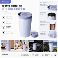 Gobelet de voyage en acier inoxydable, tasse à café isolée, anti-fuite, tasse portable avec couvercle, réutilisable pour boissons chaudes et froides