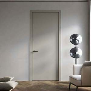 U Groove Waterproof Interior/Exterior Doors for Bedrooms Villas MDF with Decorative PVC Glass Center Panel Modern House Doors - Product Image 3