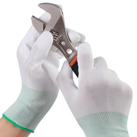 Guantes con Palma y Dedos Recubiertos de PU, Antideslizantes, Antiestáticos, Transpirables, con Puño de Punto, para Trabajo en Fábrica Electrónica