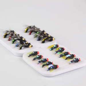 Promo Panas 10pcs Umpan Pancing Serangga Buatan Cepat Tenggelam Kepala Manik Kuningan Scud Fly Worm Set Umpan Pancing Ikan Trout - Product Image 1