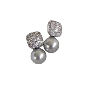 Nouvelles Boucles <span class=keywords><strong>d</strong></span>'Oreilles Élégantes Carrées en Imitation Perle Champagne, Simples et Personnalisées pour Femmes et Filles - Product Image 1